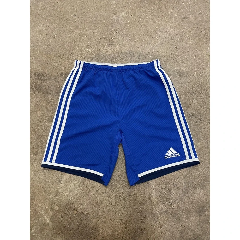 Adidas Shorts Youth 14 Blue 3-Stripes Adizero Athletic Soccer Running Gym‎